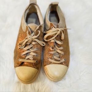 UGGs metallic gold sneakers. 8.5
